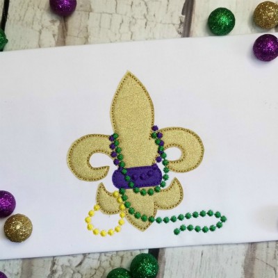 MG fleur de lis applique beads